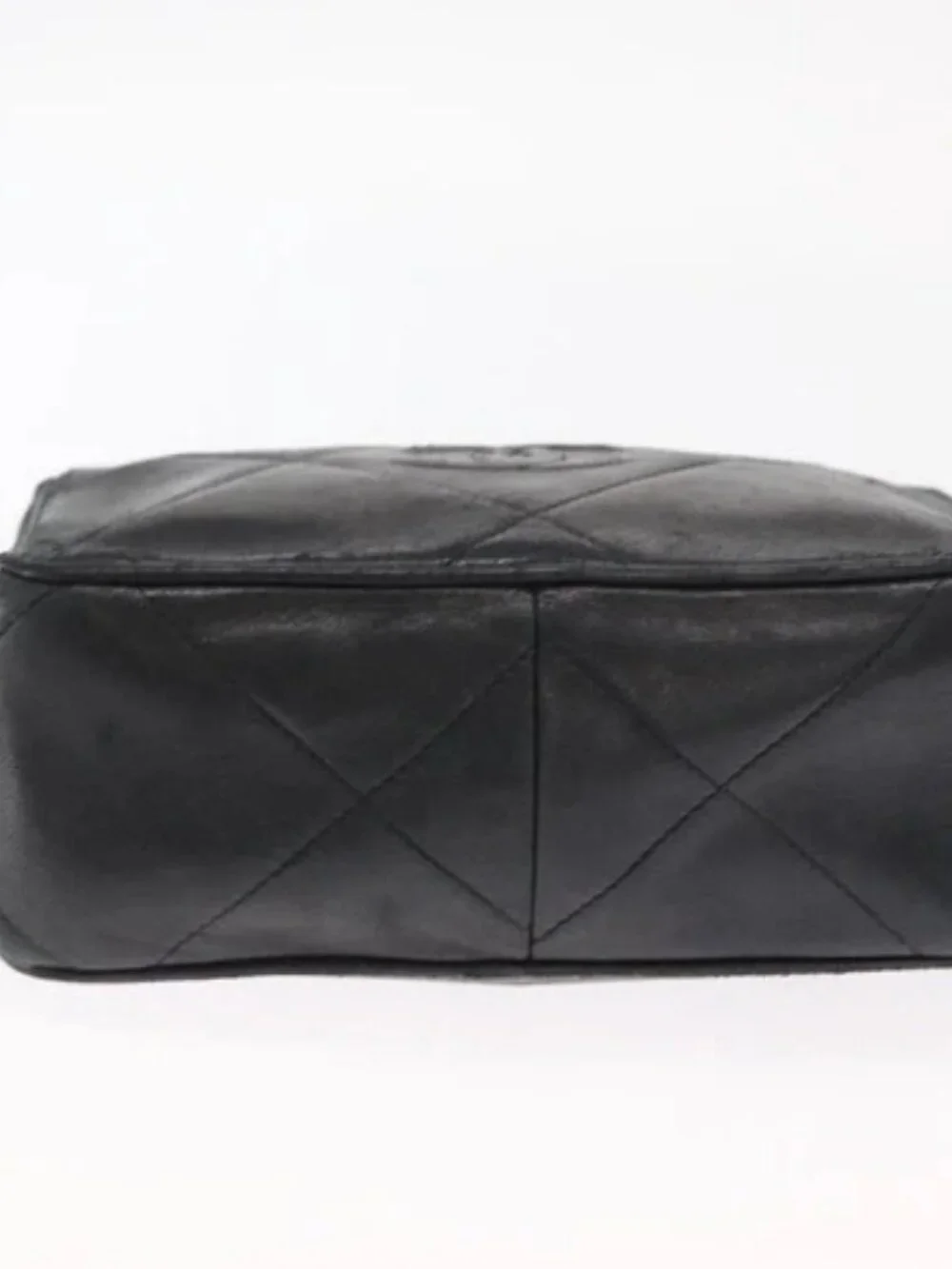 CHANEL Matelasse Chain Shoulder Bag Lamb Skin Black Gold CC Auth BA8251